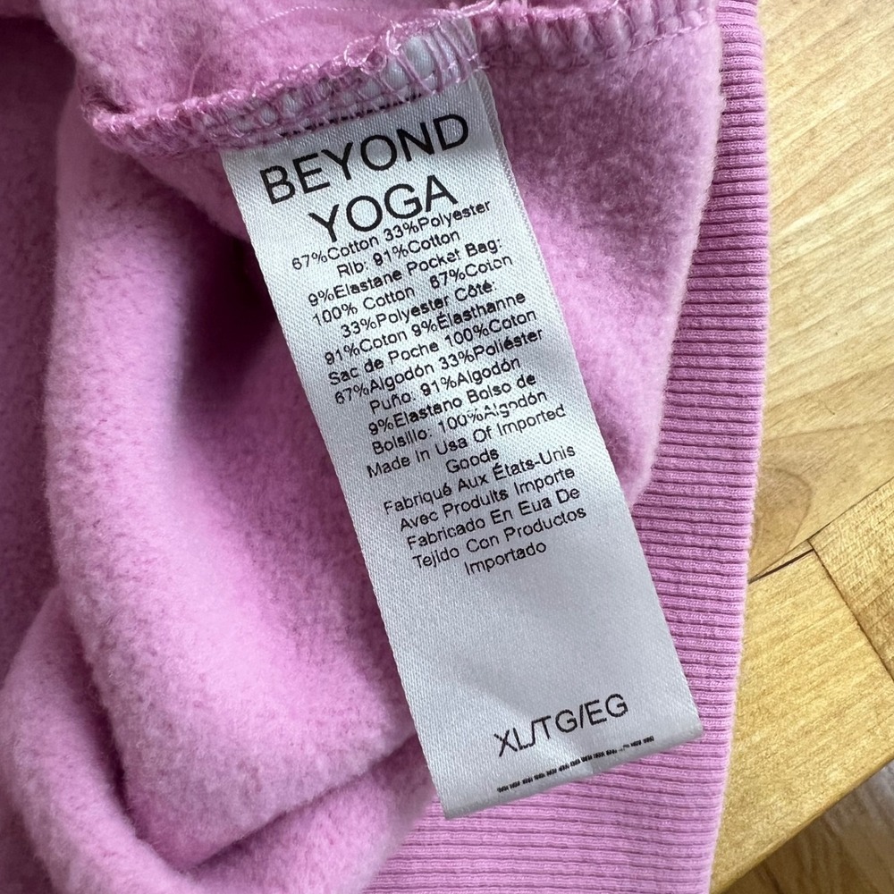 Beyond Yoga Sweatshirt Weekend Size XL Pink Crewneck Long Sleeve Pullover Lounge - Picture 6 of 8